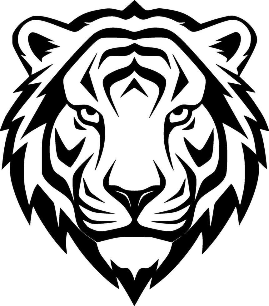 Tigre - minimalista y plano logo - vector ilustración