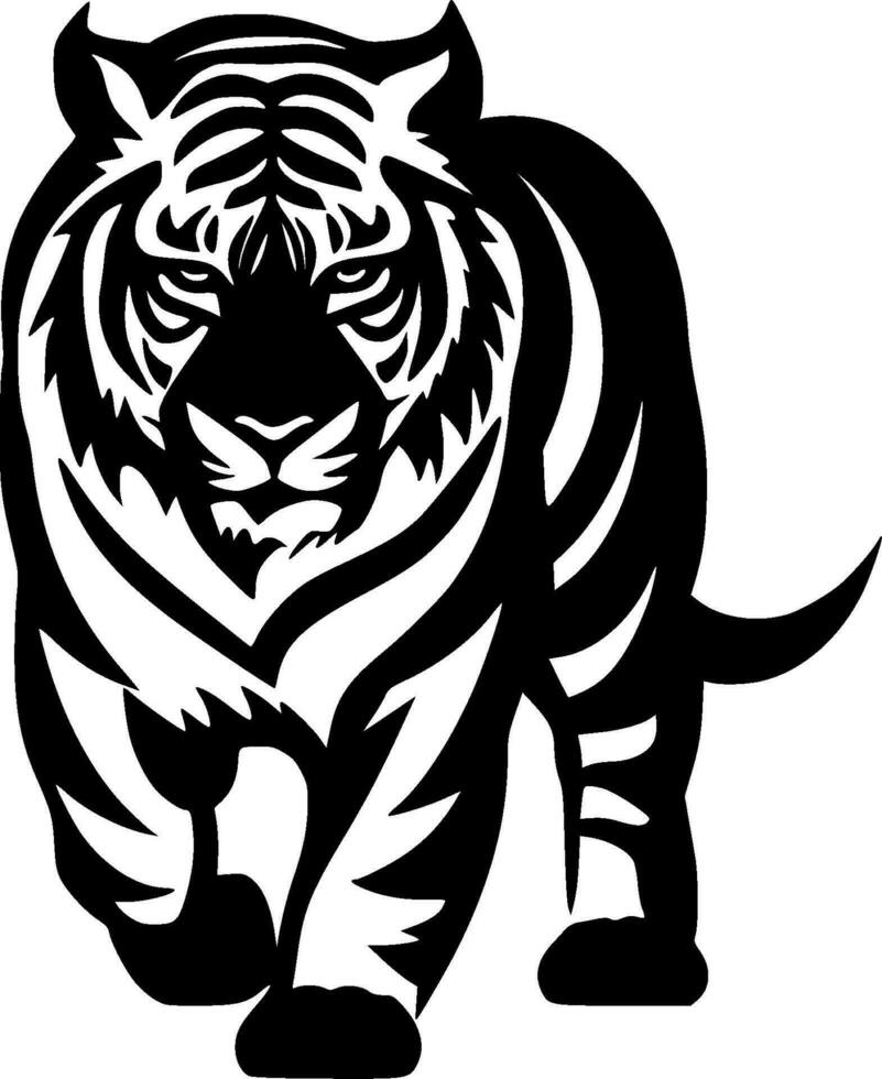 Tiger, Minimalist and Simple Silhouette - Vector illustration