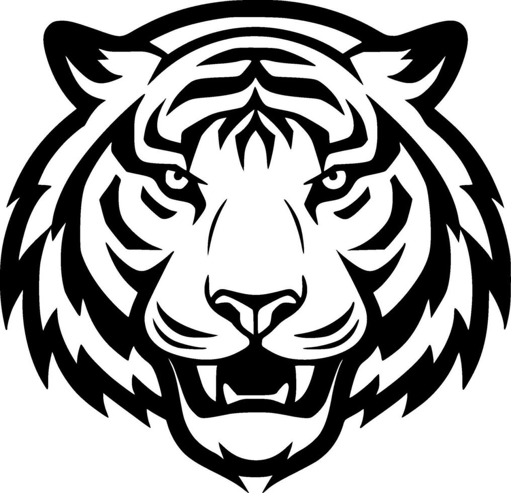 tigre, negro y blanco vector ilustración