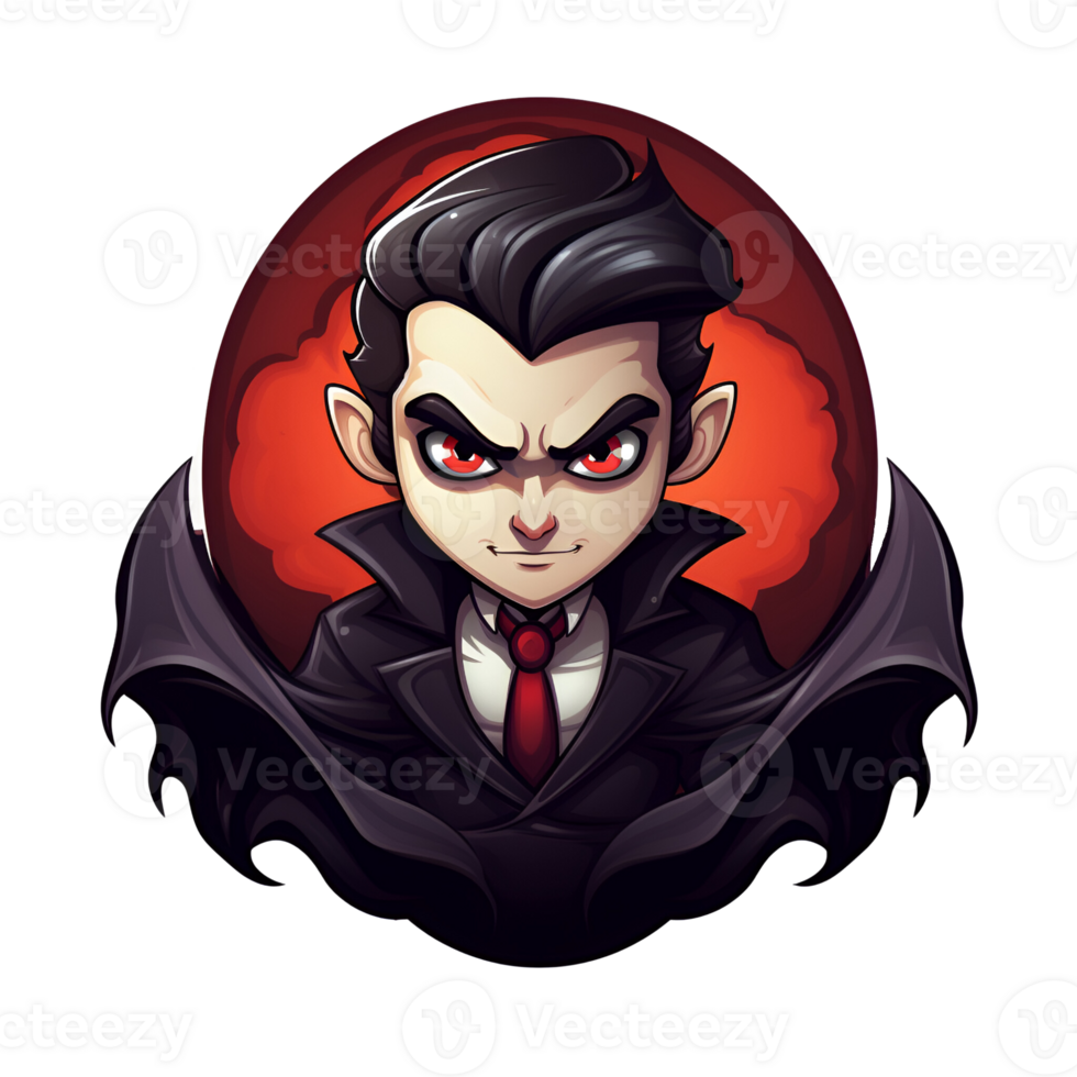 Cartoon Style Halloween Vampires No Background Applicable to any context Perfect for print on demand merchandise AI Generative png
