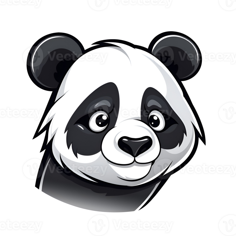 Cartoon Style Panda Artistic Cute Panda Bear No Background Perfect for Print on Demand Merchandise AI Generative png