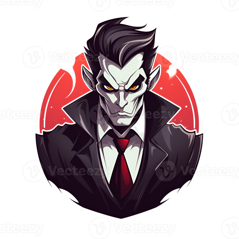Cartoon Style Halloween Vampires No Background Applicable to any context Perfect for print on demand merchandise AI Generative png