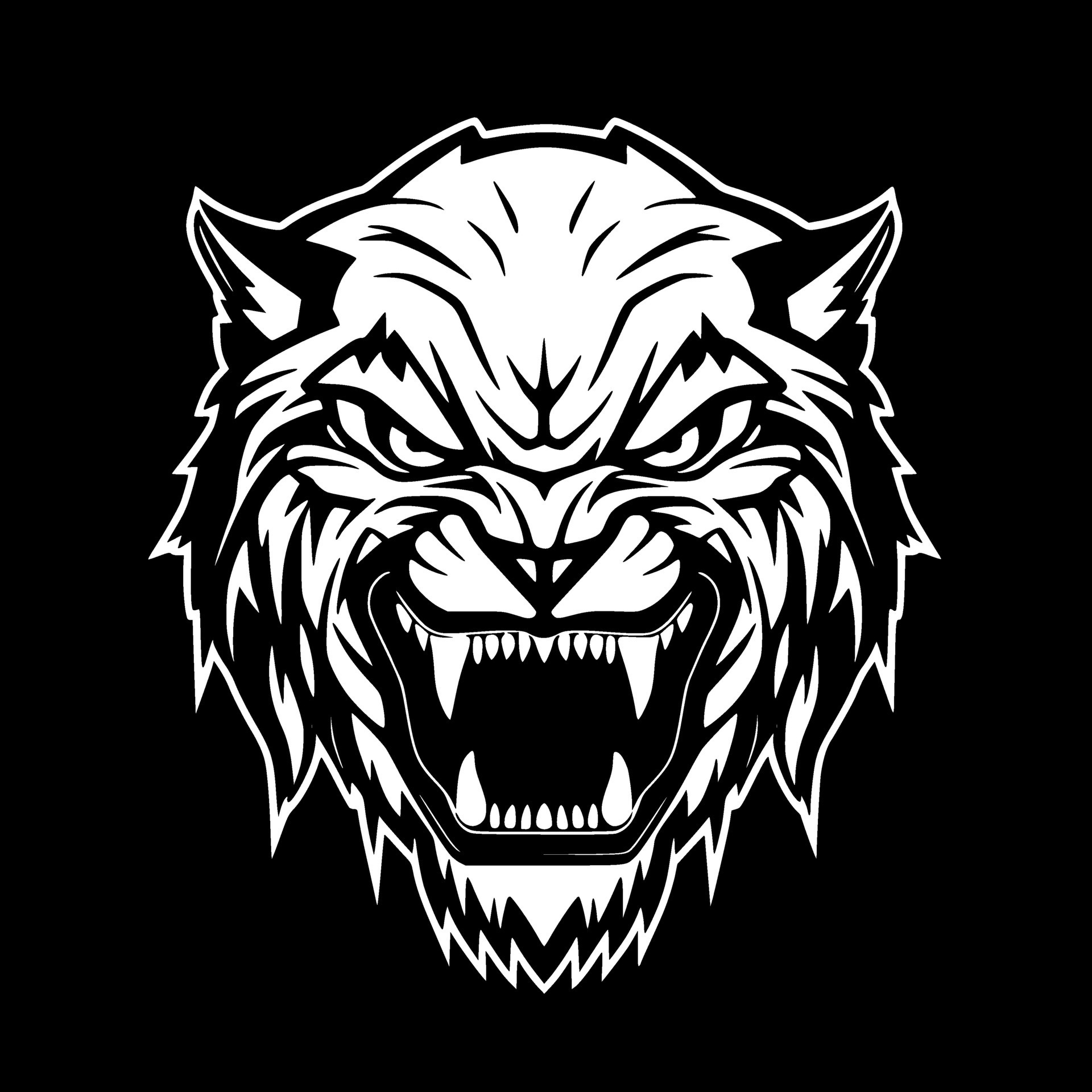 Tiger, Black and White Vector illustration 32068558 Vector Art at Vecteezy