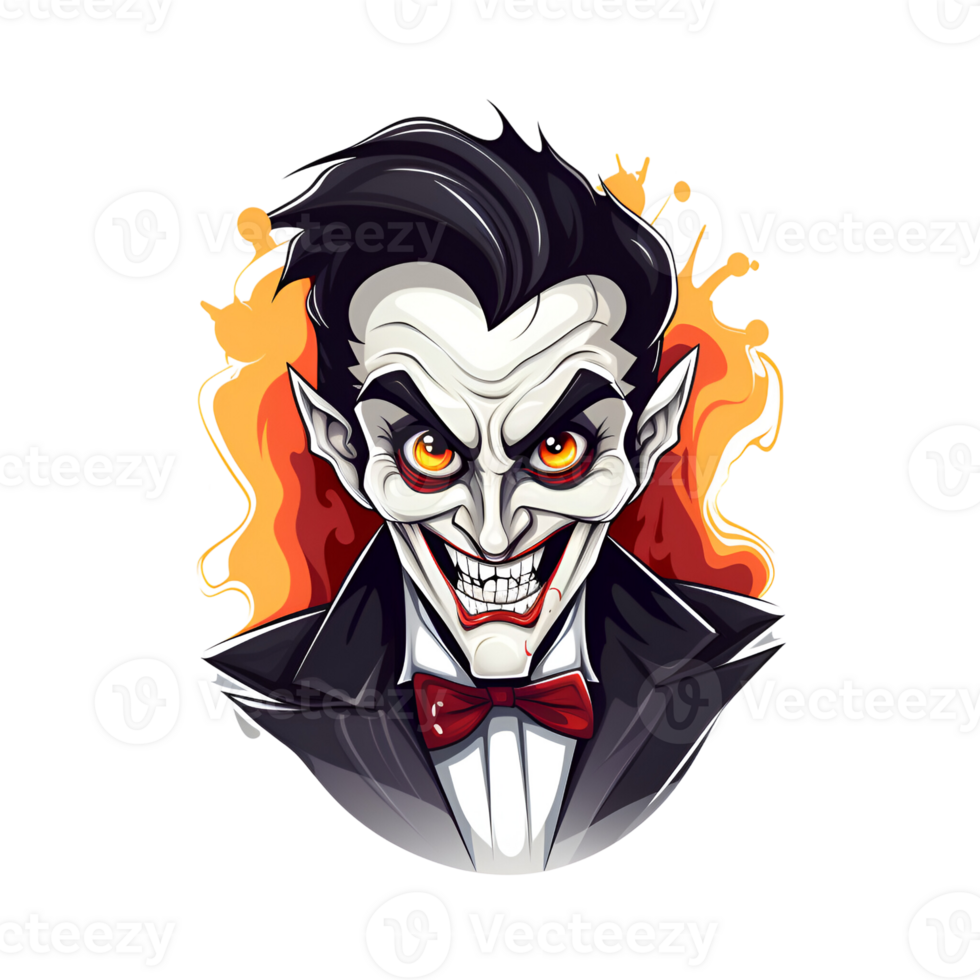 Cartoon Style Halloween Vampires No Background Applicable to any context Perfect for print on demand merchandise AI Generative png