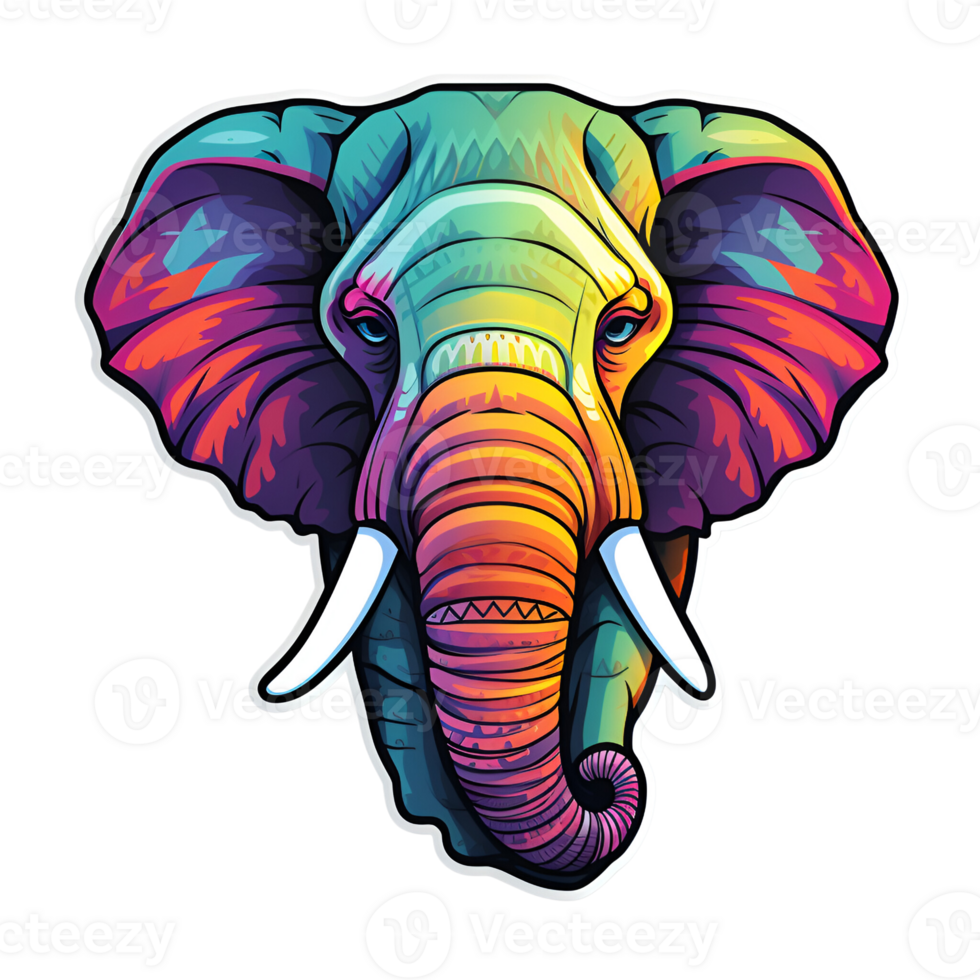 Cartoon Style Elephant Cute Baby Elephant No Background Perfect for Print On Demand Merchandise AI Generativev png