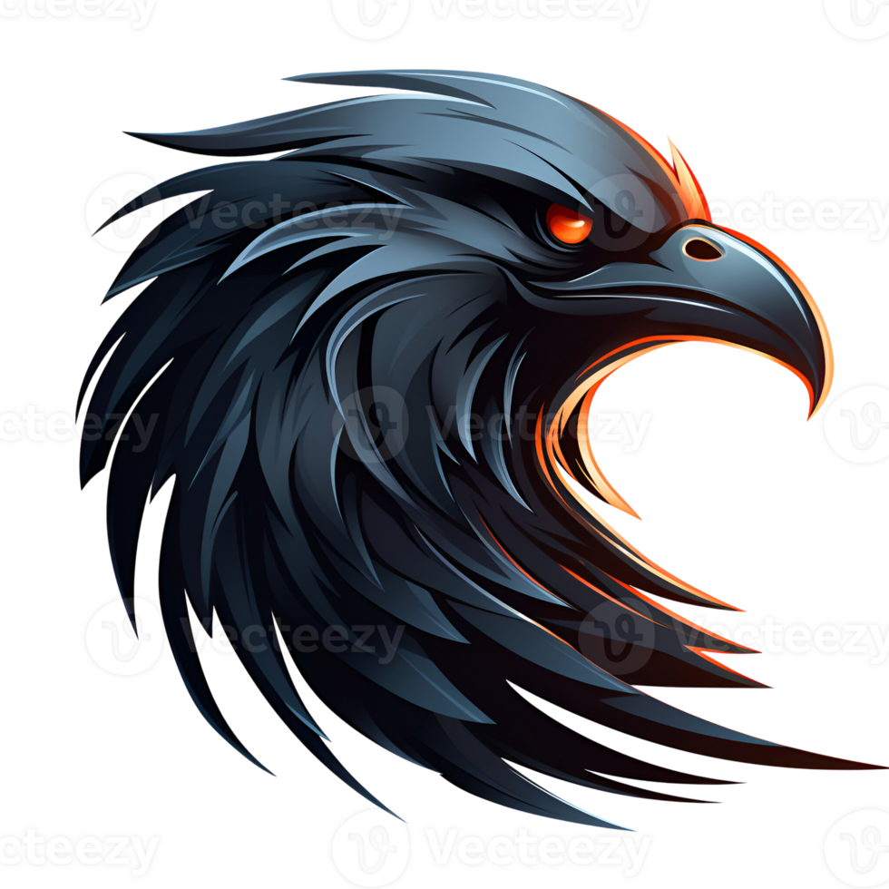 Raven Artistic Cartoon Style No Background Perfect for Print on Demand Merchandise AI Generative png