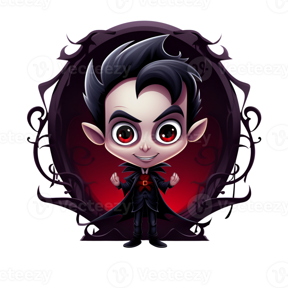 Cartoon Style Halloween Vampires No Background Applicable to any context Perfect for print on demand merchandise AI Generative png