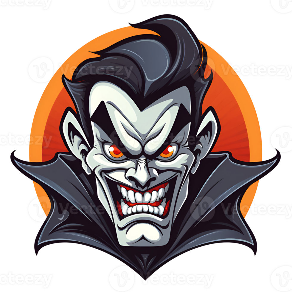 Cartoon Style Halloween Vampires No Background Applicable to any context Perfect for print on demand merchandise AI Generative png