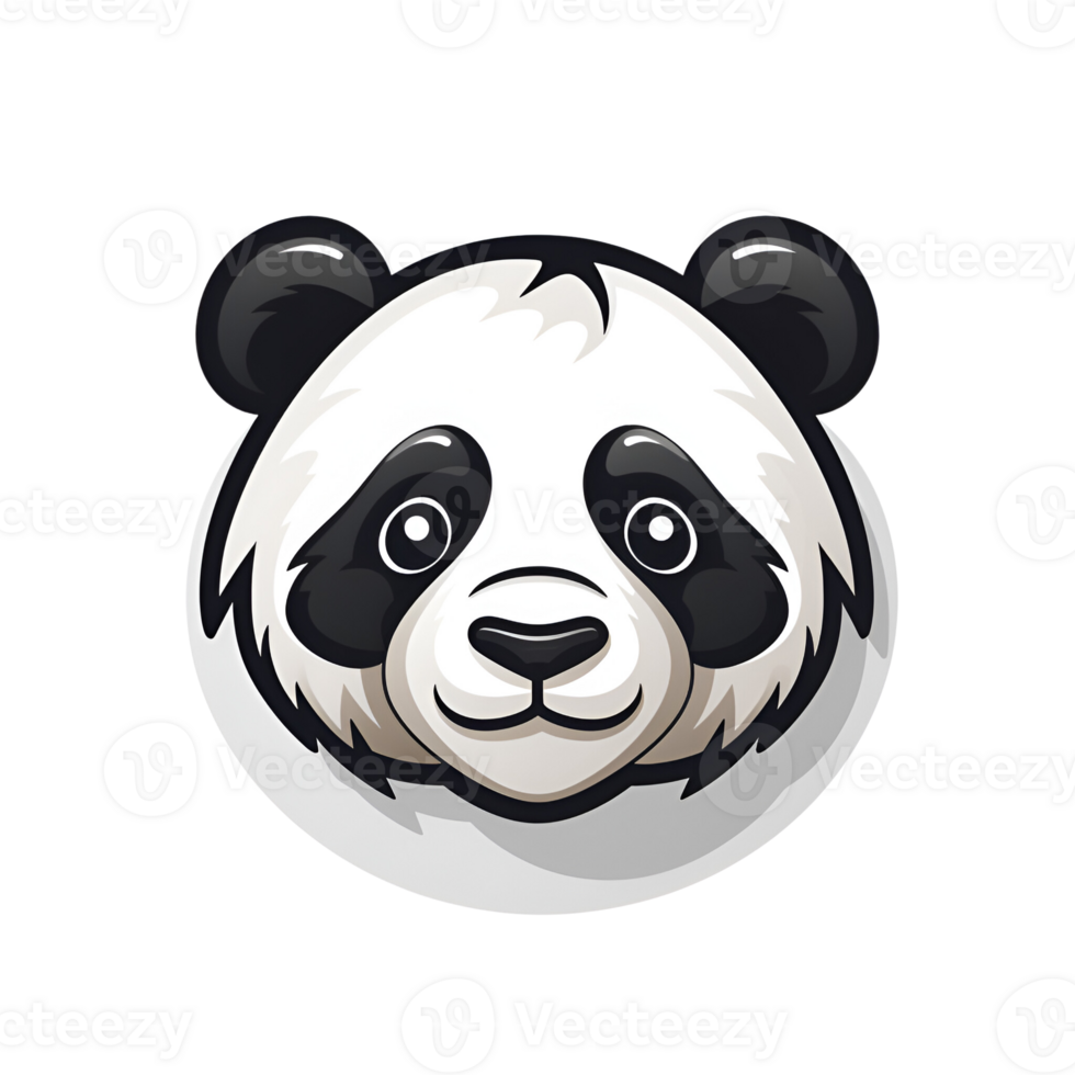 Cartoon Style Panda Artistic Cute Panda Bear No Background Perfect for Print on Demand Merchandise AI Generative png