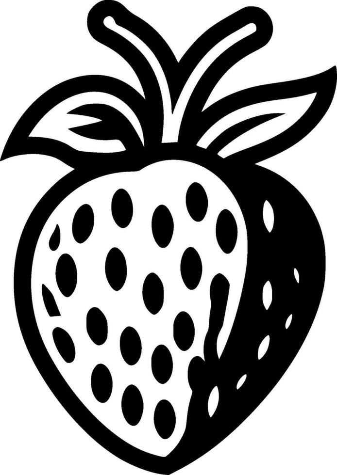 Strawberry - Minimalist and Flat Logo - Vector illustration