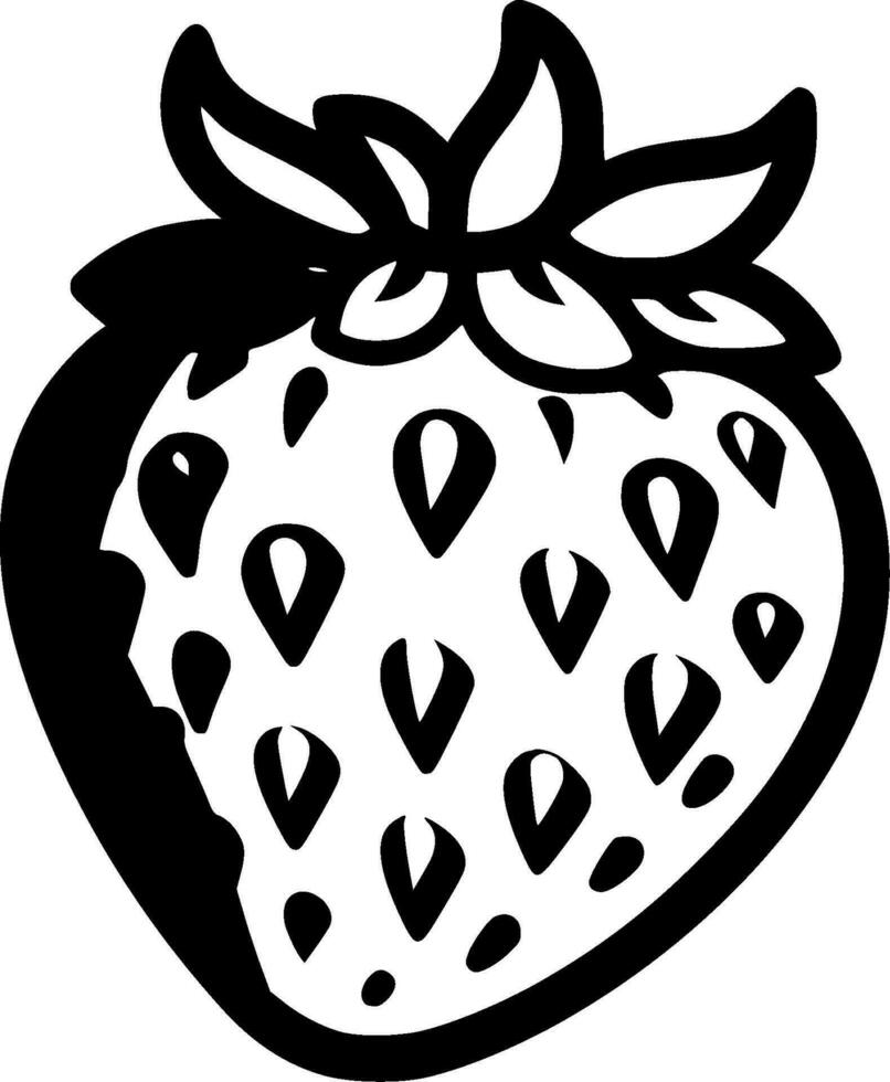 Strawberry, Minimalist and Simple Silhouette - Vector illustration
