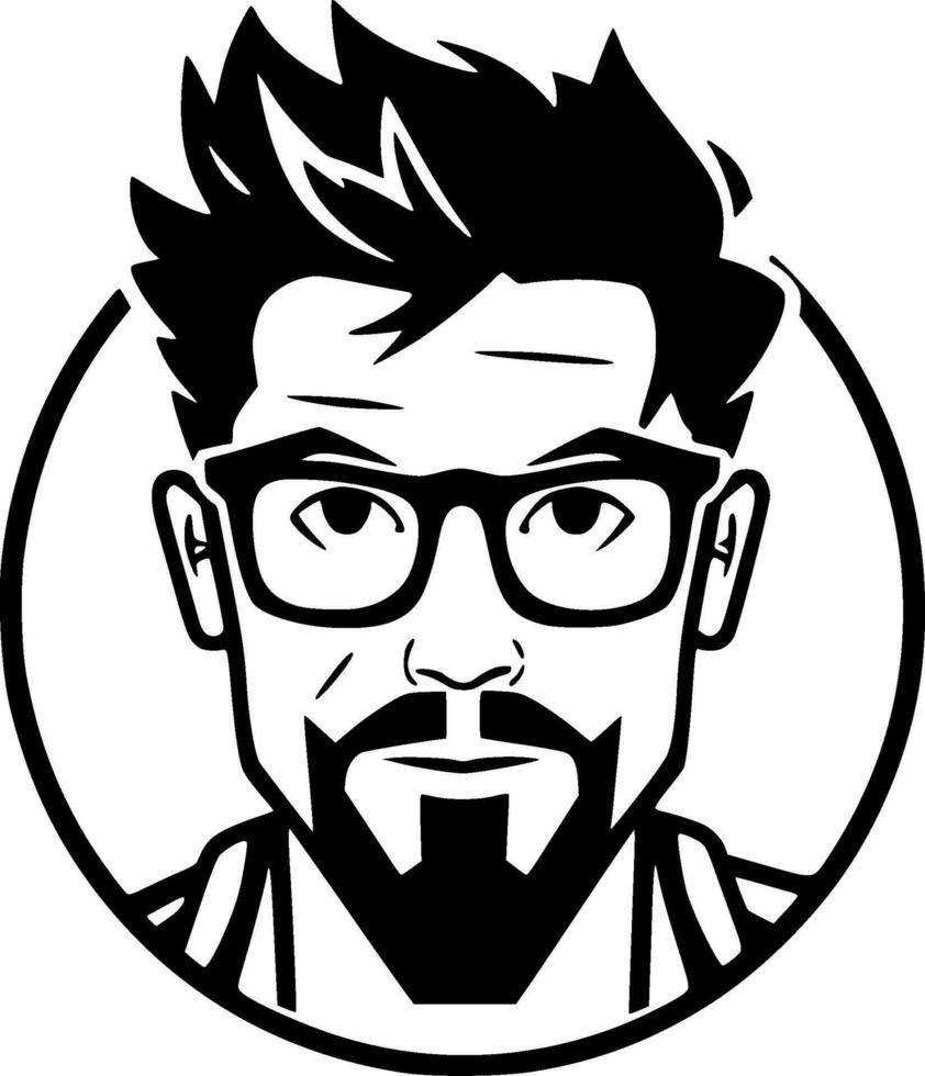 profesor - negro y blanco aislado icono - vector ilustración