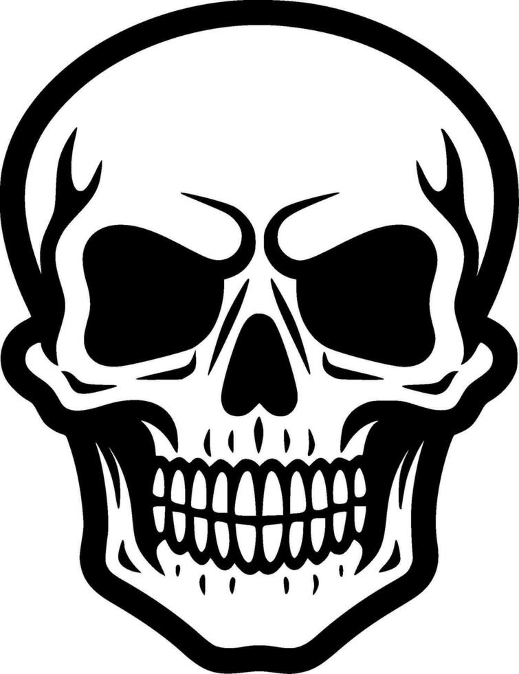 Skull, Black and White Vector illustration