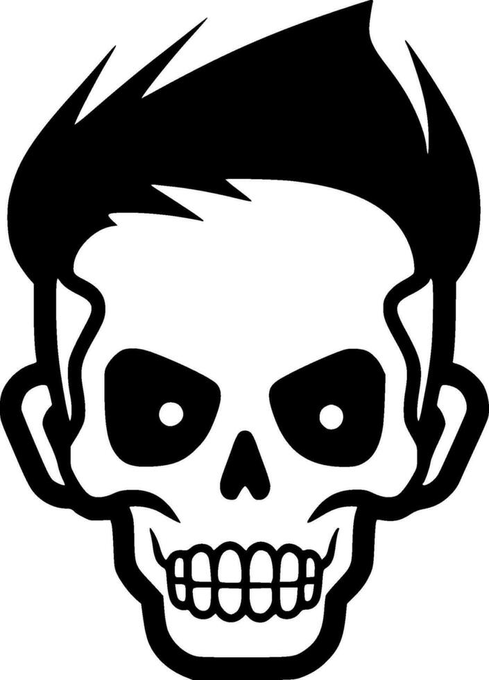 Skull - Black and White Isolated Icon - Vector illustration