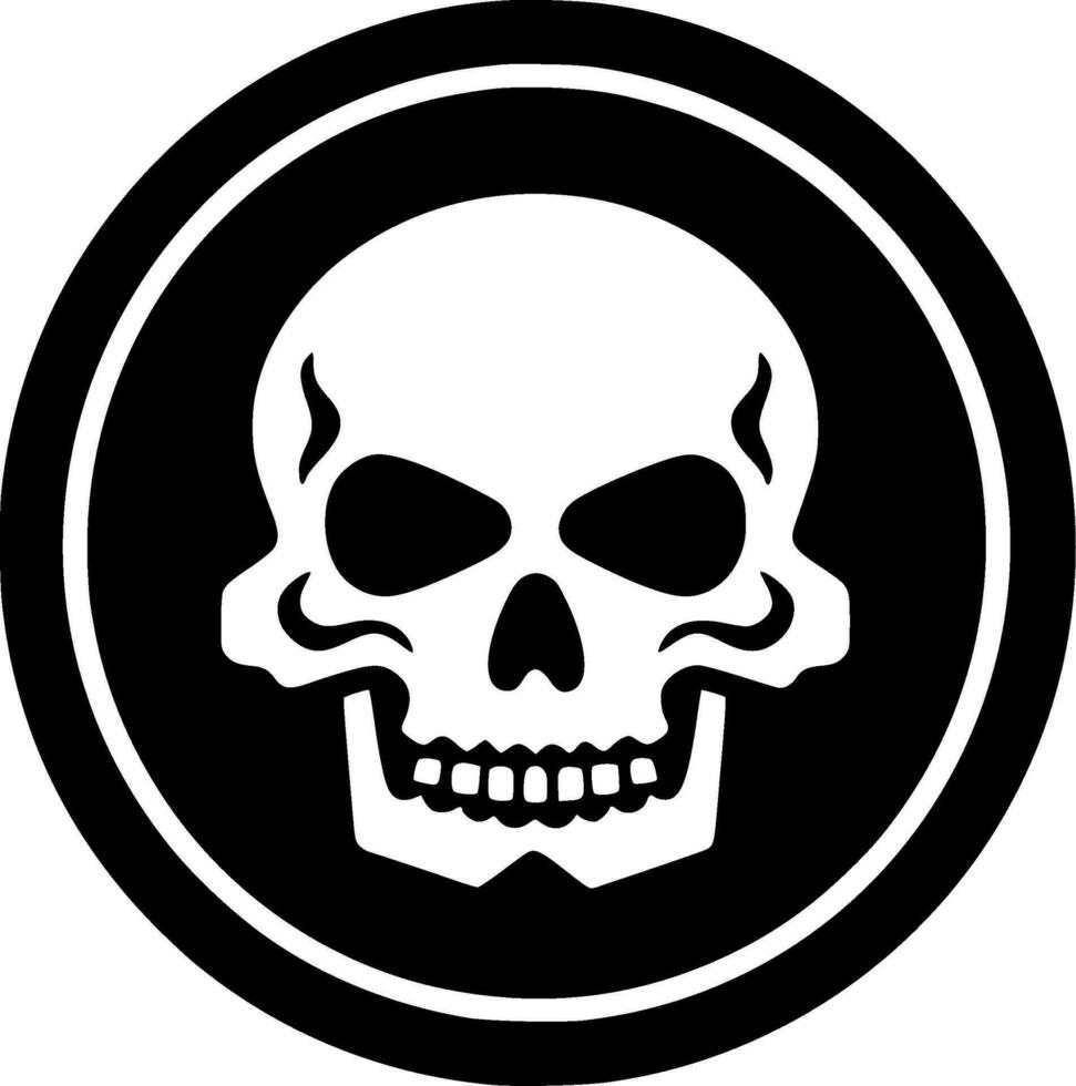 Skull, Black and White Vector illustration