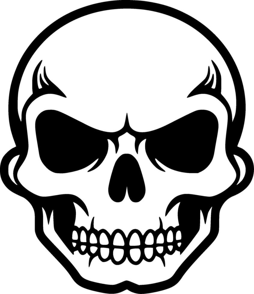 Skull - Black and White Isolated Icon - Vector illustration