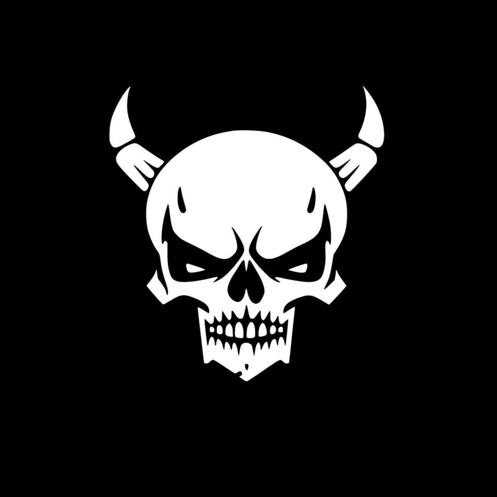 Skull, Black and White Vector illustration