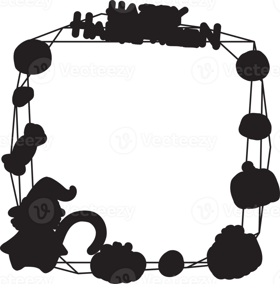 Silhouettes halloween scary frame. png