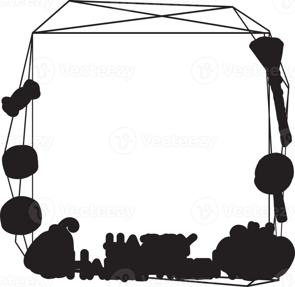 Silhouettes halloween scary frame. png