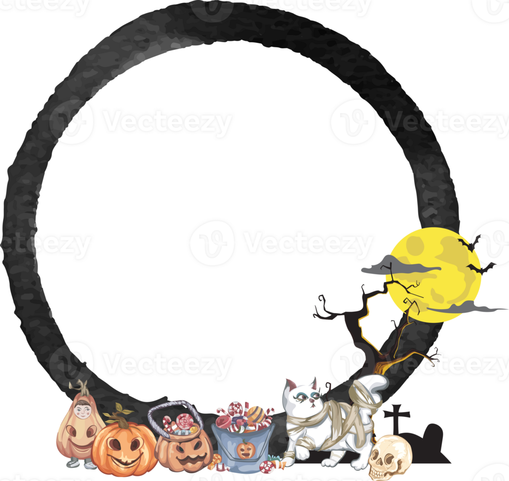 Grunge halloween frame. png