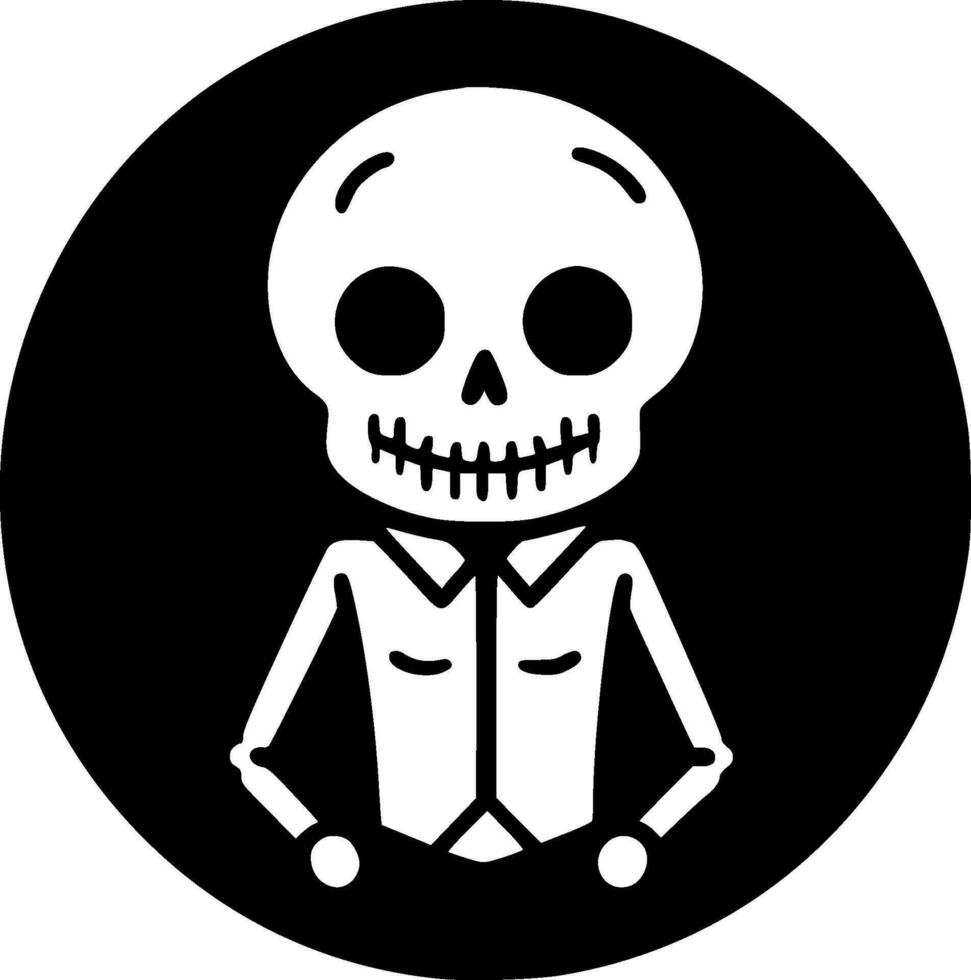 Skeleton, Black and White Vector illustration