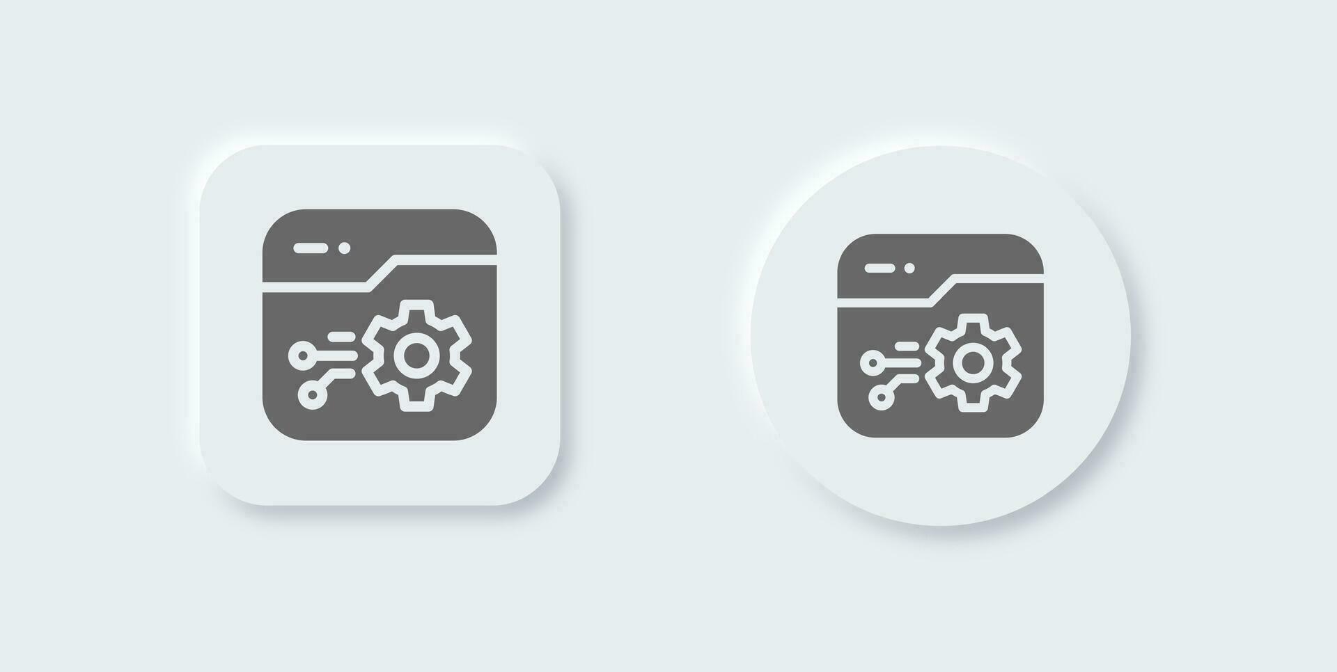 Tool solid icon in neomorphic design style. Repair signs vector illustration.