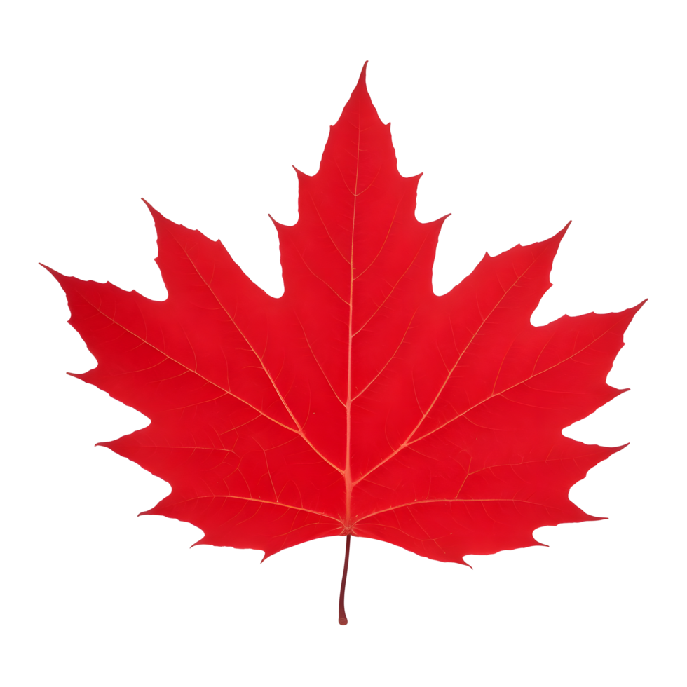 Red maple leaf on transparent. AI Generated png