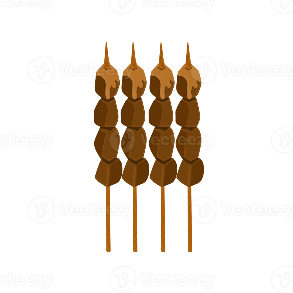 Satay beef with peanut sauce png