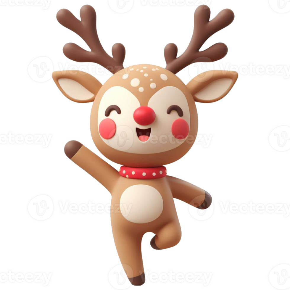 Happy reindeer in Christmas season AI generative png