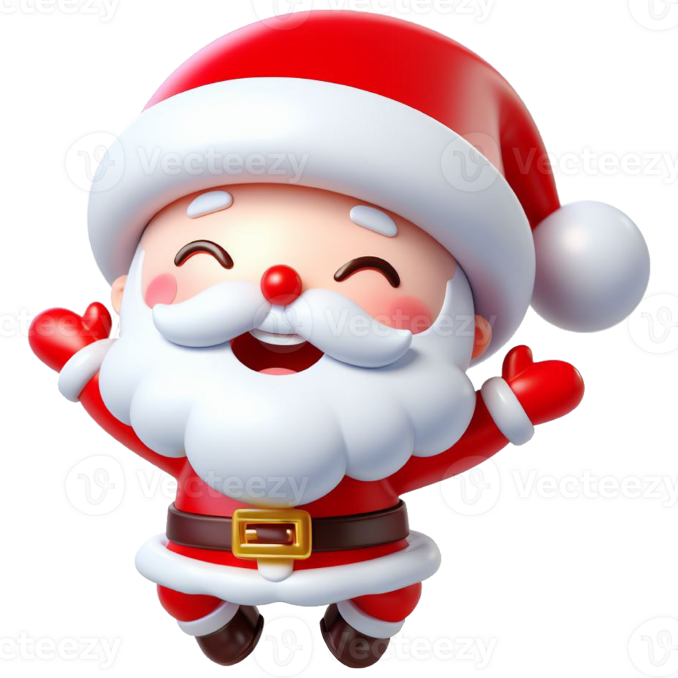 Happy Santa Claus in Christmas AI generative png