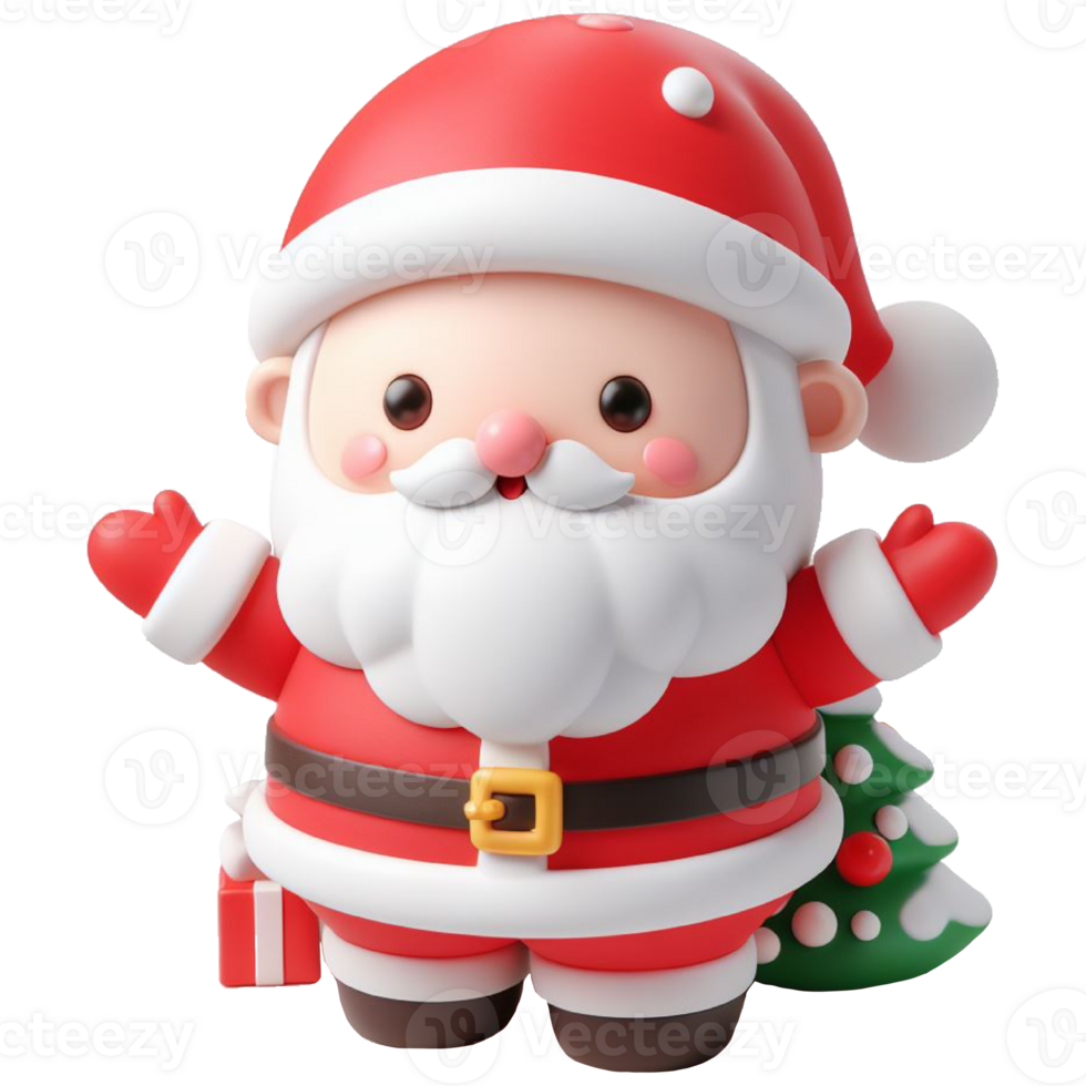 Happy Santa Claus in Christmas AI generative png