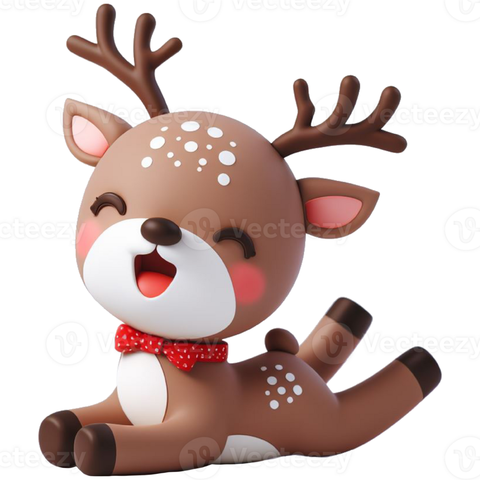 Happy reindeer in Christmas season AI generative png
