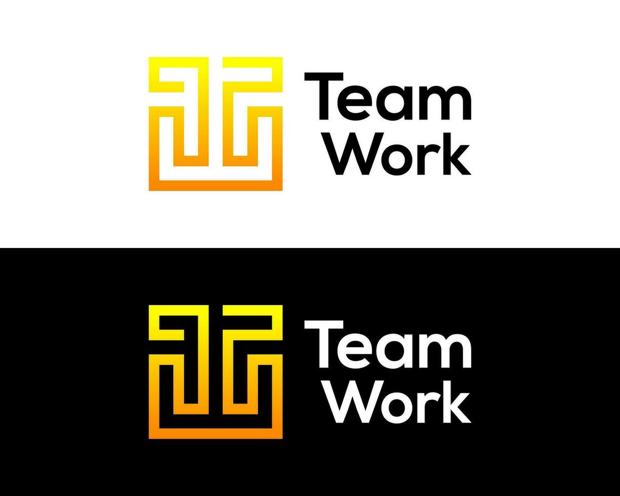 Letter TW monogram geometric square logo design. vector