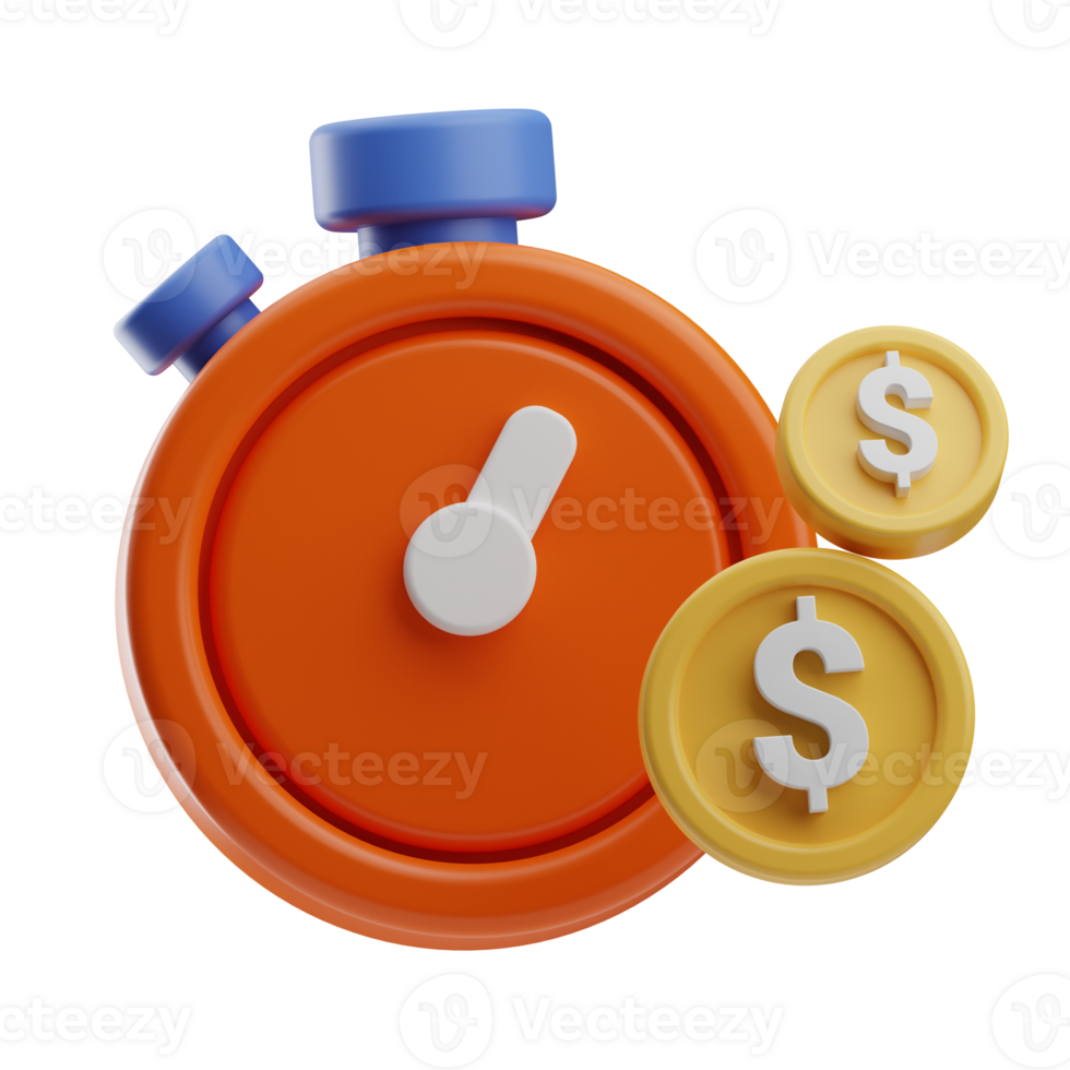 content creator time money illustration 3d png