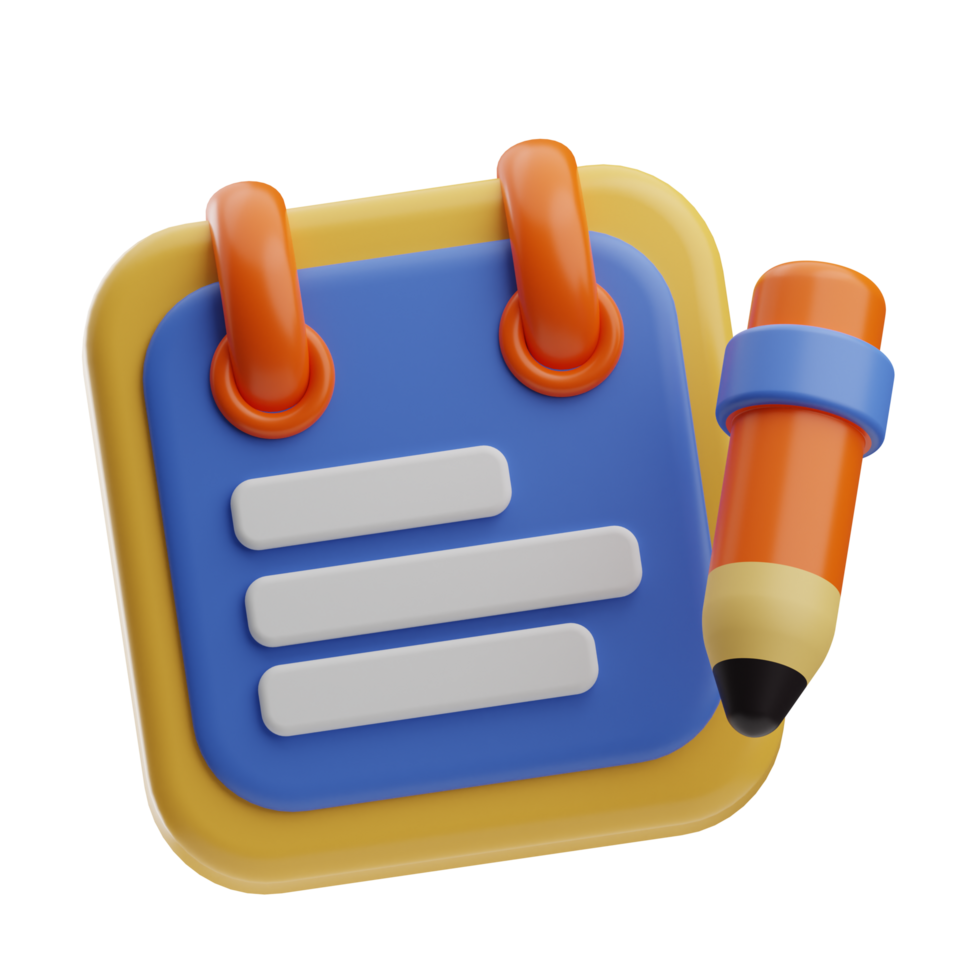content creator note illustration 3d png