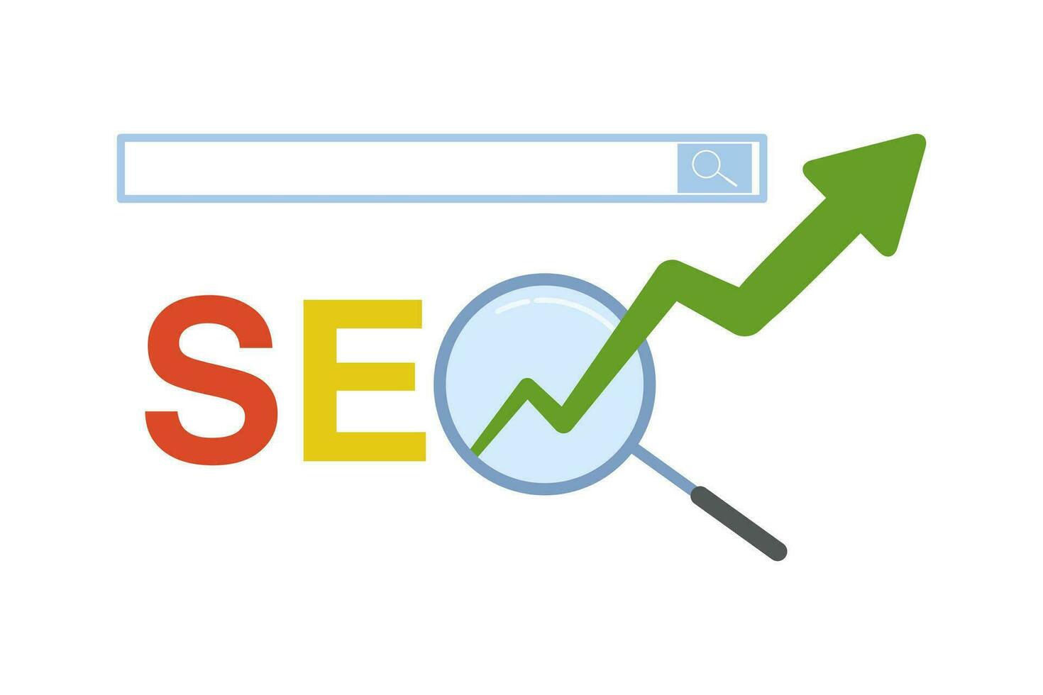 SEO optimization concept, web analysis and seo marketing social media concept. Web analysis design, SEO optimization. Social media marketing concept. Strategy and Planning website. vector illustration