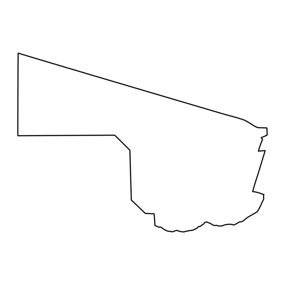 Southern district map, administrative division of Botswana. vector