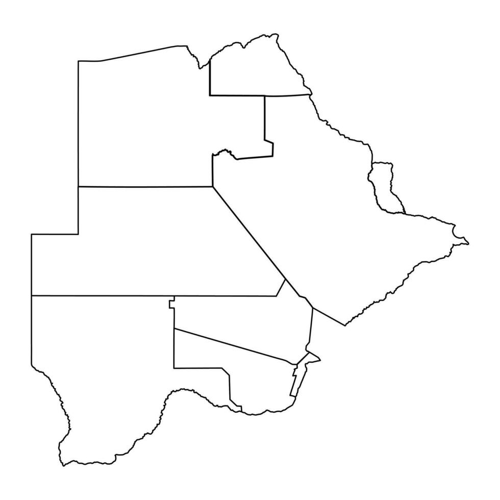Botswana map with administrative divisions. vector