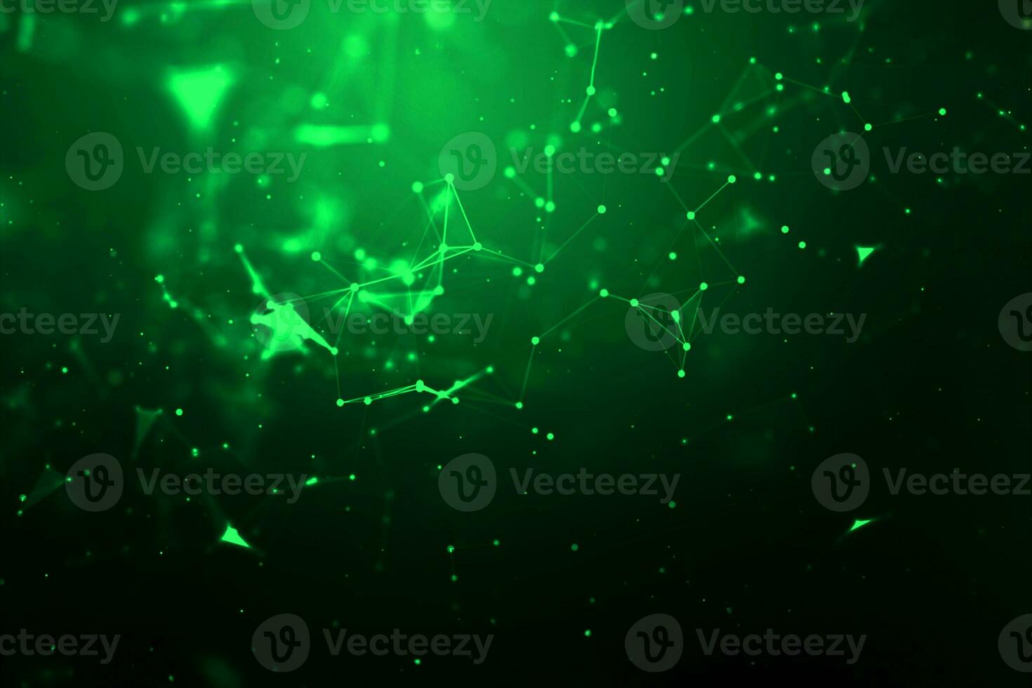Abstract background Dot and connect line for cyber technology futuristic and network connection concept with dark and grain processed wide screen ratio photo