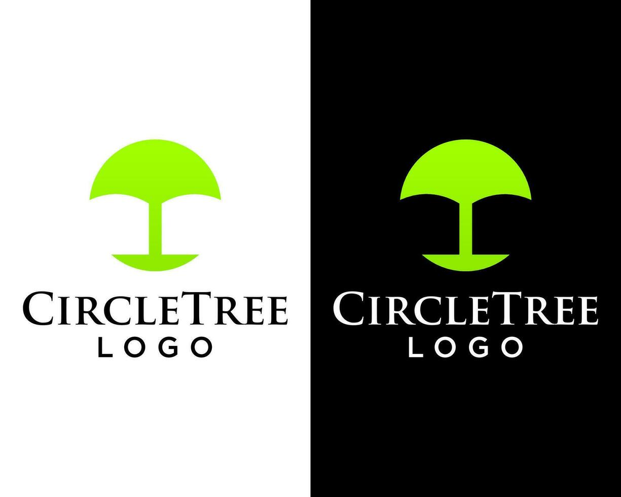 Circle tree simple logo design. vector