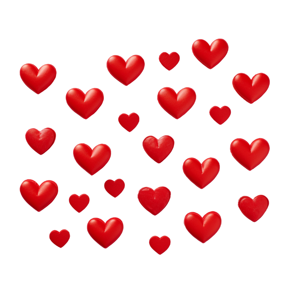 decorativo rosso amore cuori modello png ai generativo