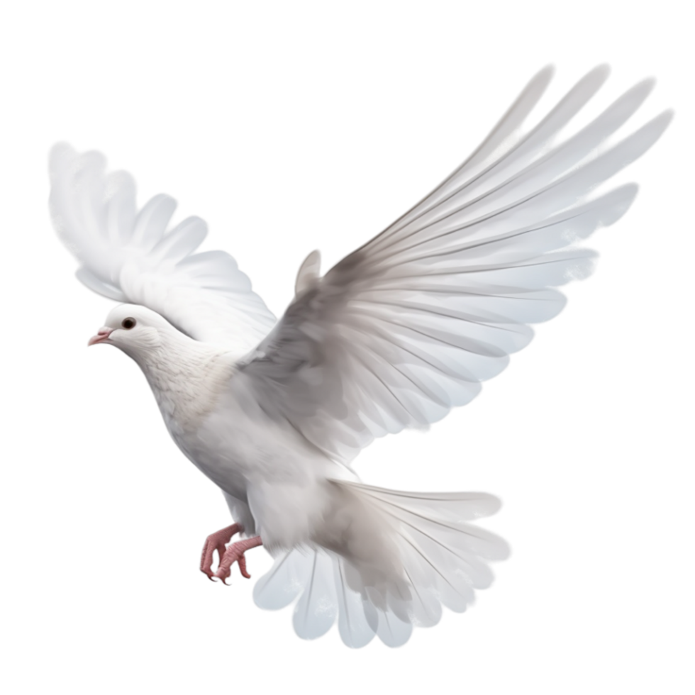 White flying dove isolated ai generative png