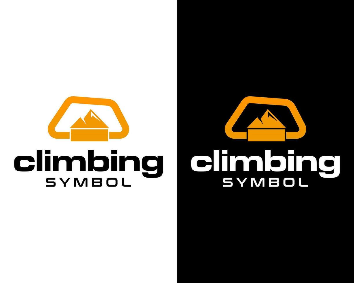 Mountain climbing equipment sport logo design. vector