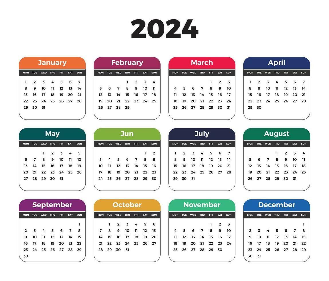 2024 Calendar vector design template