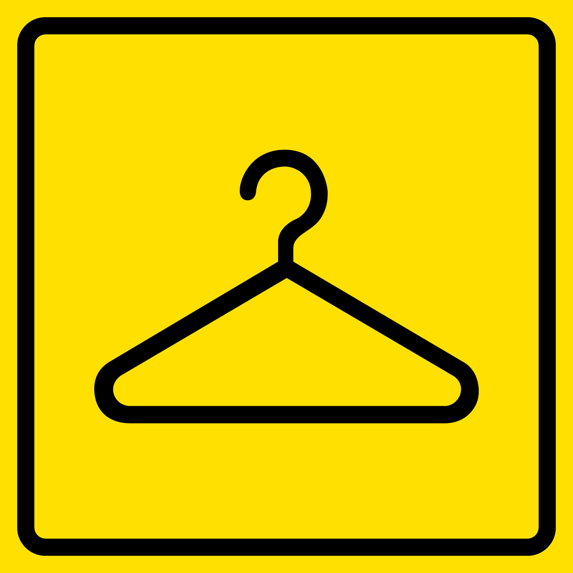 Dressing Room Sign, Sticker With Yellow Background, For Print, Plot