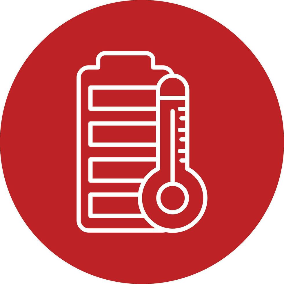 batería temperatura vector icono