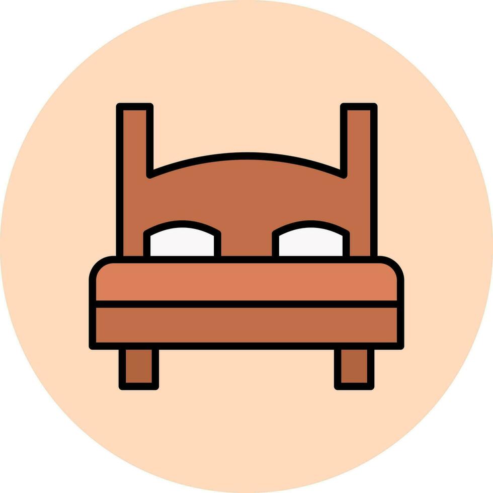 icono de vector de cama doble