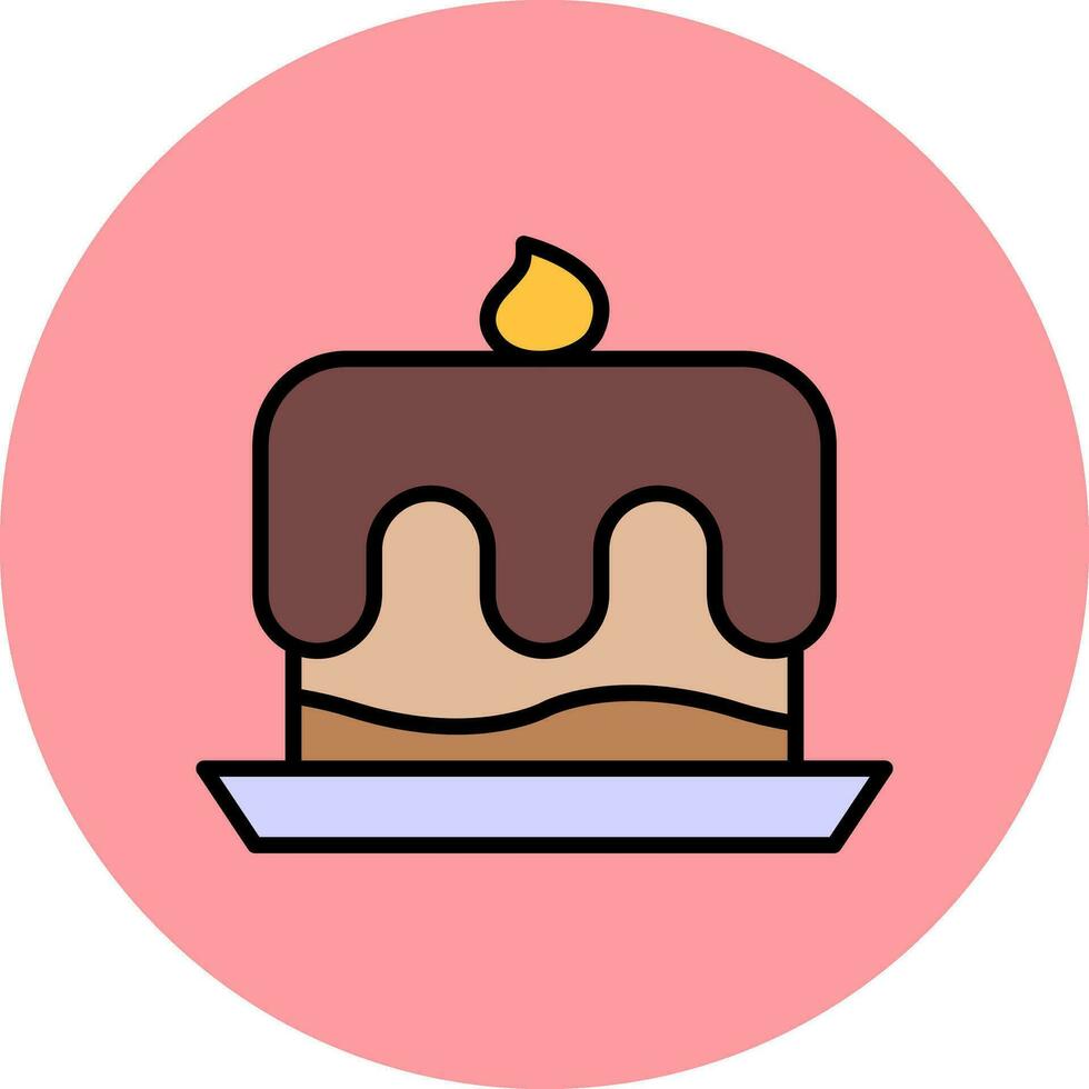 icono de vector de pastel de cumpleaños