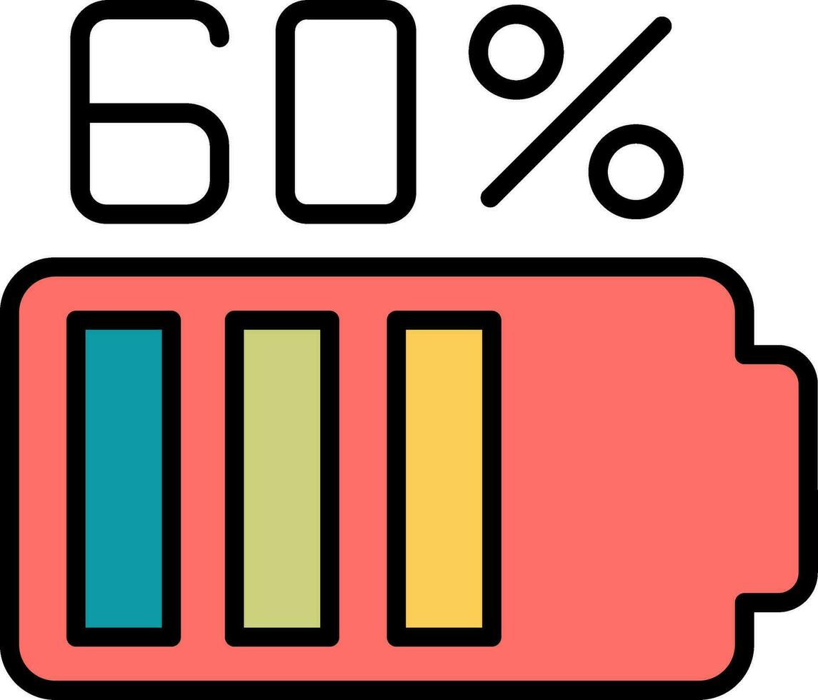 60 Percent Vector Icon
