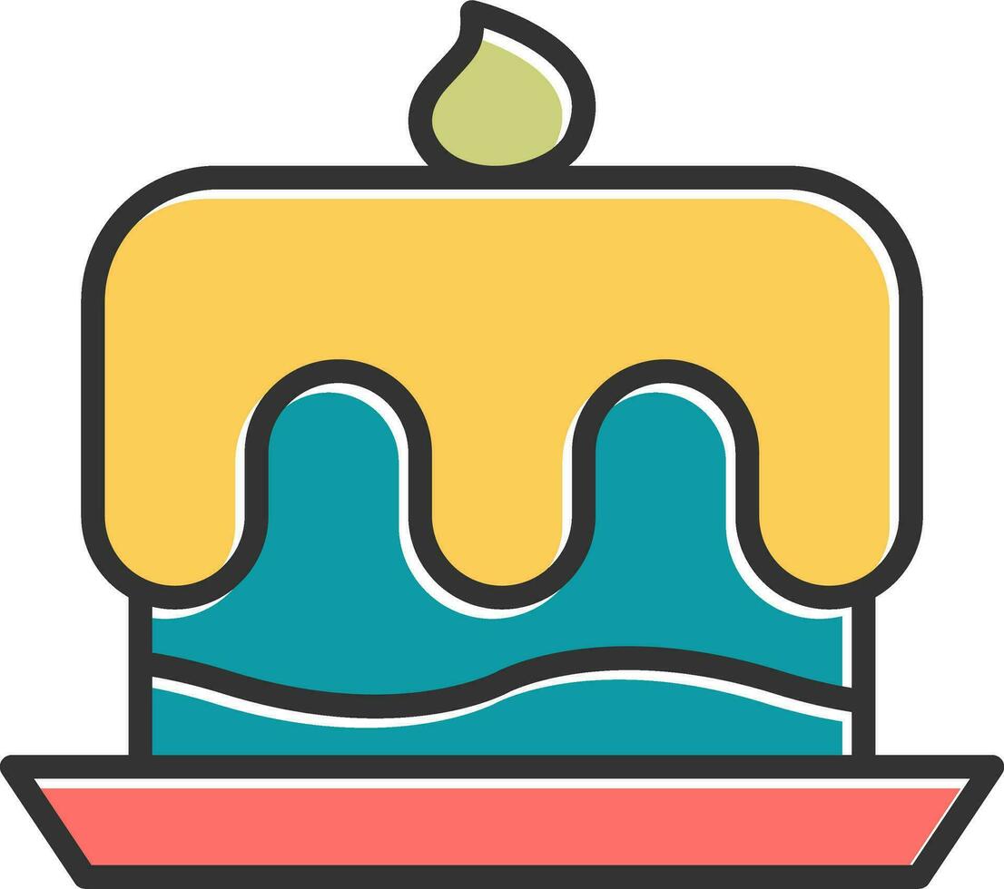 icono de vector de pastel de cumpleaños